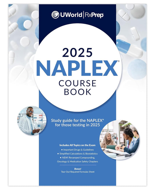 USMLE / kaplan and Board Review  UWorld RxPrep’s 2025 NAPLEX Course Book for Pharmacist Licensure Exam Preparation (Scan book)  $20.00