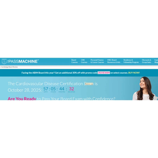 The Passmachine Cardiovascular Disease Comprehensive Lecture Review and QBank (v9.1) 2025